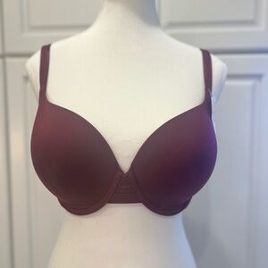 Le Mystere Second Skin Back Smoother T-Shirt, Dark Cherry
 Size 34DDD/F